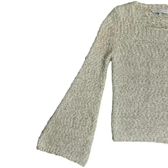 Revolve Endless Rose Bell Sleeve Cream Metallic Sweater XS - Picture 2 of 7